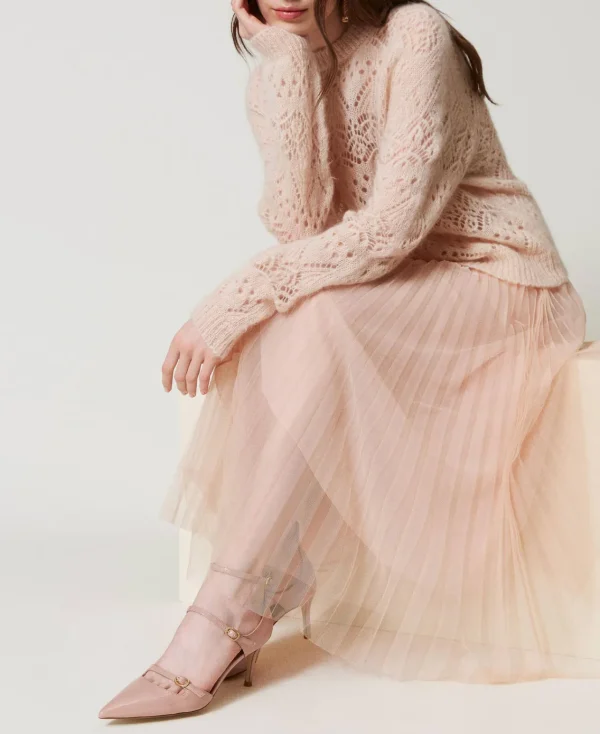 Chaussures À Talons | Escarpins Et Sandales*TWINSET Milano Escarpins Vernis Avec Brides Les Beiges