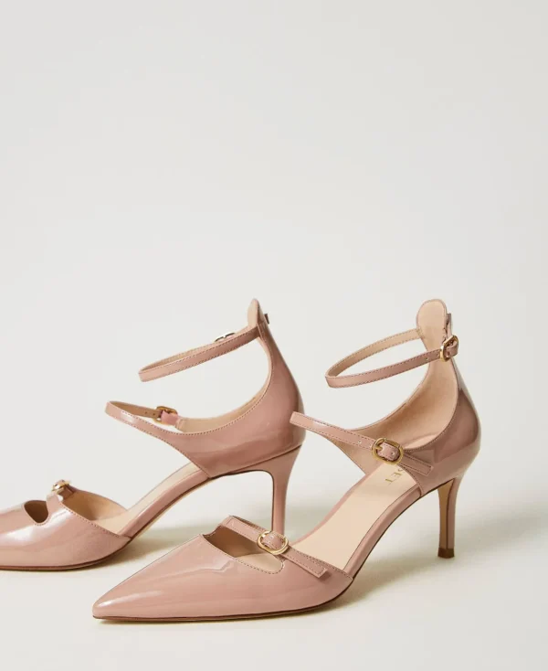 Chaussures À Talons | Escarpins Et Sandales*TWINSET Milano Escarpins Vernis Avec Brides Les Beiges