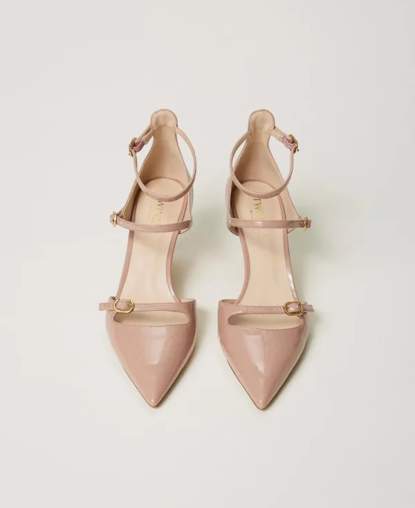 Chaussures À Talons | Escarpins Et Sandales*TWINSET Milano Escarpins Vernis Avec Brides Les Beiges