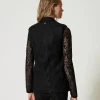 gilet_crois_en_dentelle_m_3.webp Blousons Et Doudounes | Blazers*TWINSET Milano Gilet Croisé En Dentelle Macramé Noir