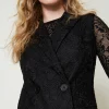 gilet_crois_en_dentelle_m_4.webp Blousons Et Doudounes | Blazers*TWINSET Milano Gilet Croisé En Dentelle Macramé Noir