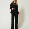 gilet_crois_en_dentelle_m_5.webp Blousons Et Doudounes | Blazers*TWINSET Milano Gilet Croisé En Dentelle Macramé Noir