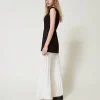 gilet_en_crpe_et_jupe_lon_2.webp Robes Longues*TWINSET Milano Gilet En Crêpe Et Jupe Longue Plissée Bicolore Noir / Blanc Neige