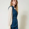 Blousons Et Doudounes | Blazers*TWINSET Milano Gilet En Jean Avec Ceinture Denim