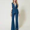 Blousons Et Doudounes | Blazers*TWINSET Milano Gilet En Jean Avec Ceinture Denim