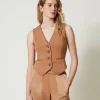 Blousons Et Doudounes | Blazers*TWINSET Milano Gilet En Scuba Caramel Camel