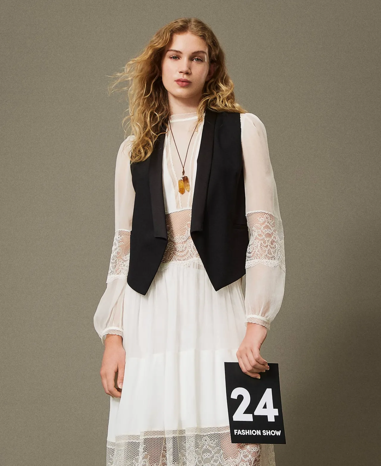 gilet_en_serg_de_laine_ml_0.webp Blousons Et Doudounes | Blazers*TWINSET Milano Gilet En Sergé De Laine Mélangée Noir