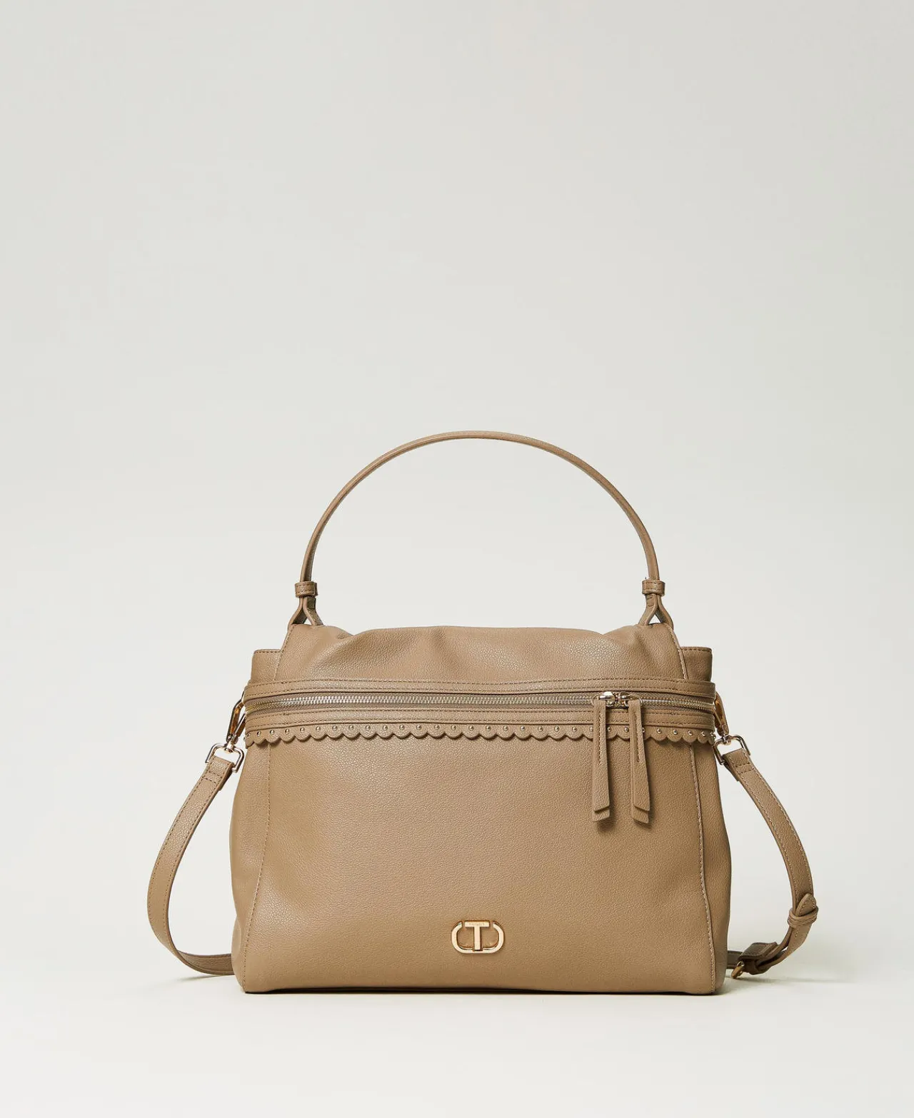 grand_sac__main_ccile_0.webp Sacs Porté Épaule | Sacs À Bandoulière*TWINSET Milano Grand Sac à Main «Cécile» Gris Light Taupe