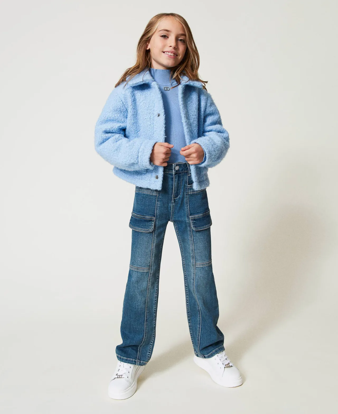 jean_cargo_avec_poches_0.webp Pantalons Et Jeans*TWINSET Milano Jean Cargo Avec Poches Denim Mid Blue