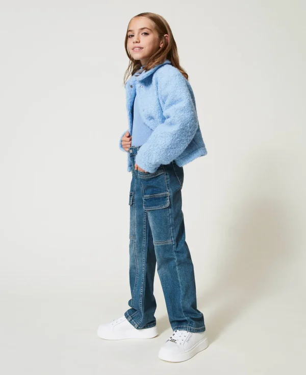 jean_cargo_avec_poches_2.webp Pantalons Et Jeans*TWINSET Milano Jean Cargo Avec Poches Denim Mid Blue