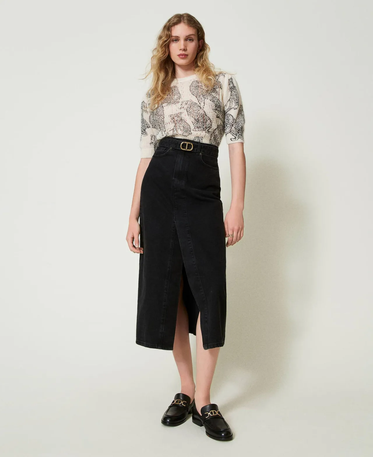 jupe_en_jean_avec_ceintur_0.webp Jupes*TWINSET Milano Jupe En Jean Avec Ceinture Denim Noir