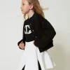 Jupes*TWINSET Milano Jupe En Scuba Bicolore Bicolore Blanc Cassé / Noir