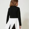 Jupes*TWINSET Milano Jupe En Scuba Bicolore Bicolore Blanc Cassé / Noir