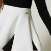 Jupes*TWINSET Milano Jupe En Scuba Bicolore Bicolore Blanc Cassé / Noir