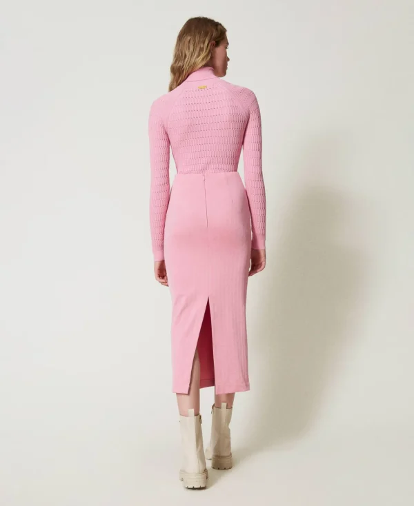 jupe_en_scuba_jacquard_3.webp Jupes*TWINSET Milano Jupe En Scuba Jacquard Rose « Prism Pink »