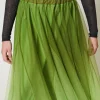 Jupes*TWINSET Milano Jupe En Tulle Avec Imprimé Dégradé Vert « Soft Lime »