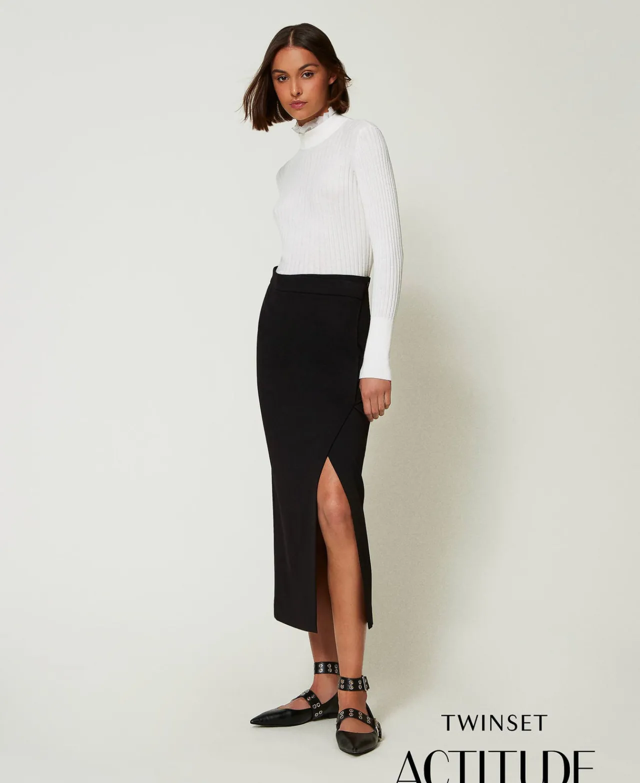 jupe_longue_asymtrique_0.webp Jupes*TWINSET Milano Jupe Longue Asymétrique Noir