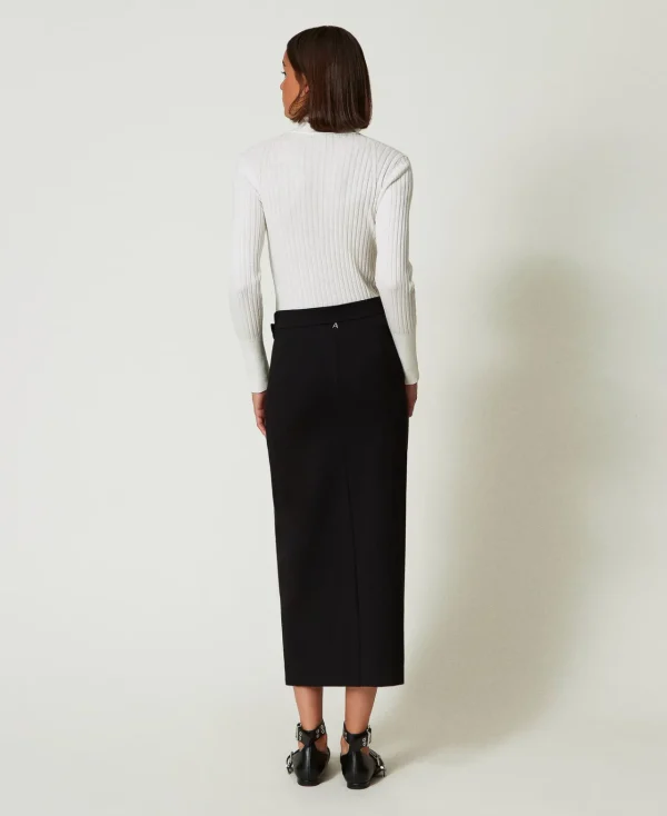 jupe_longue_asymtrique_3.webp Jupes*TWINSET Milano Jupe Longue Asymétrique Noir