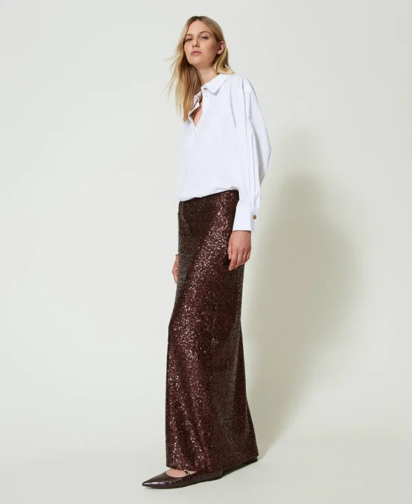 jupe_longue_avec_sequins__2.webp Jupes*TWINSET Milano Jupe Longue Avec Sequins All-over Chocolat