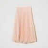 jupe_longue_en_tulle_plis_1.webp Jupes*TWINSET Milano Jupe Longue En Tulle Plissé Nude Clair