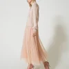 jupe_longue_en_tulle_plis_2.webp Jupes*TWINSET Milano Jupe Longue En Tulle Plissé Nude Clair