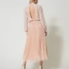 jupe_longue_en_tulle_plis_3.webp Jupes*TWINSET Milano Jupe Longue En Tulle Plissé Nude Clair