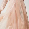 jupe_longue_en_tulle_plis_4.webp Jupes*TWINSET Milano Jupe Longue En Tulle Plissé Nude Clair