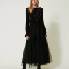 Jupes*TWINSET Milano Jupe Longue En Tulle Plumetis Noir