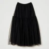 Jupes*TWINSET Milano Jupe Longue En Tulle Plumetis Noir