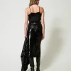 Jupes*TWINSET Milano Jupe Mi-longue En Maille Avec Sequins All-over Noir