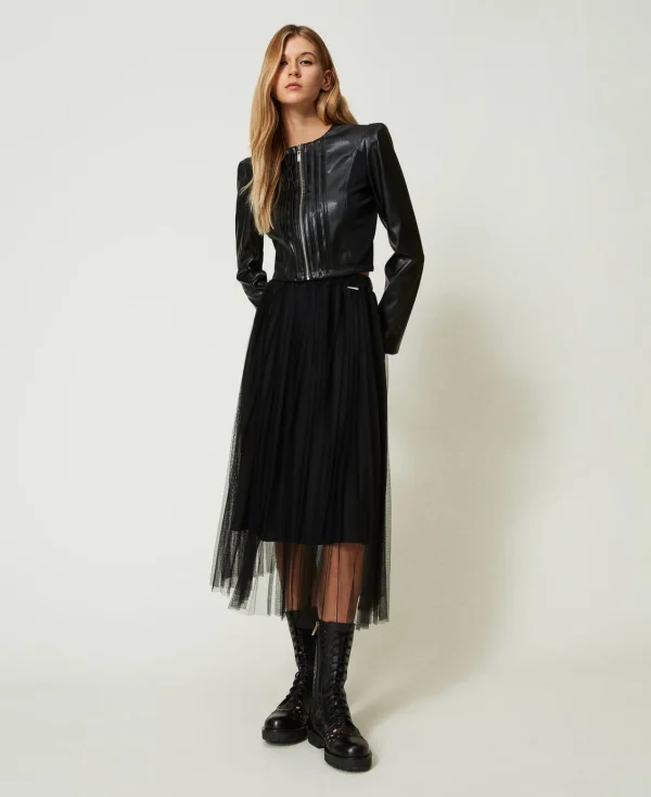 jupe_milongue_en_tulle_pl_0.webp Jupes*TWINSET Milano Jupe Mi-longue En Tulle Plissé Noir