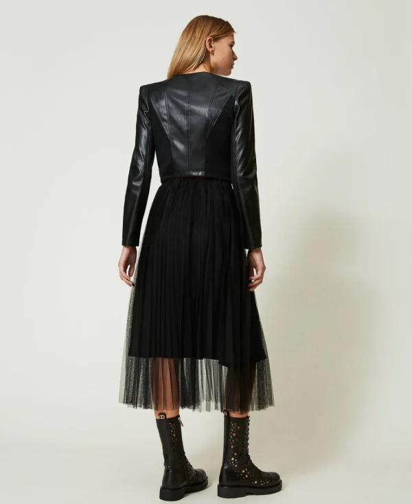 jupe_milongue_en_tulle_pl_3.webp Jupes*TWINSET Milano Jupe Mi-longue En Tulle Plissé Noir