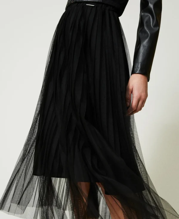 jupe_milongue_en_tulle_pl_4.webp Jupes*TWINSET Milano Jupe Mi-longue En Tulle Plissé Noir