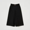 Pantalons Élégants | Pantalons Larges Et Palazzo*TWINSET Milano Jupe-culotte En Laine Mélangée Avec Ceinture Noir