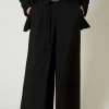 Pantalons Élégants | Pantalons Larges Et Palazzo*TWINSET Milano Jupe-culotte En Laine Mélangée Avec Ceinture Noir