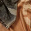 Écharpes*TWINSET Milano Keffieh Jacquard Avec Oval T Multicolore Noir/Blanc « Old White »/Marron « Sandy Brown »