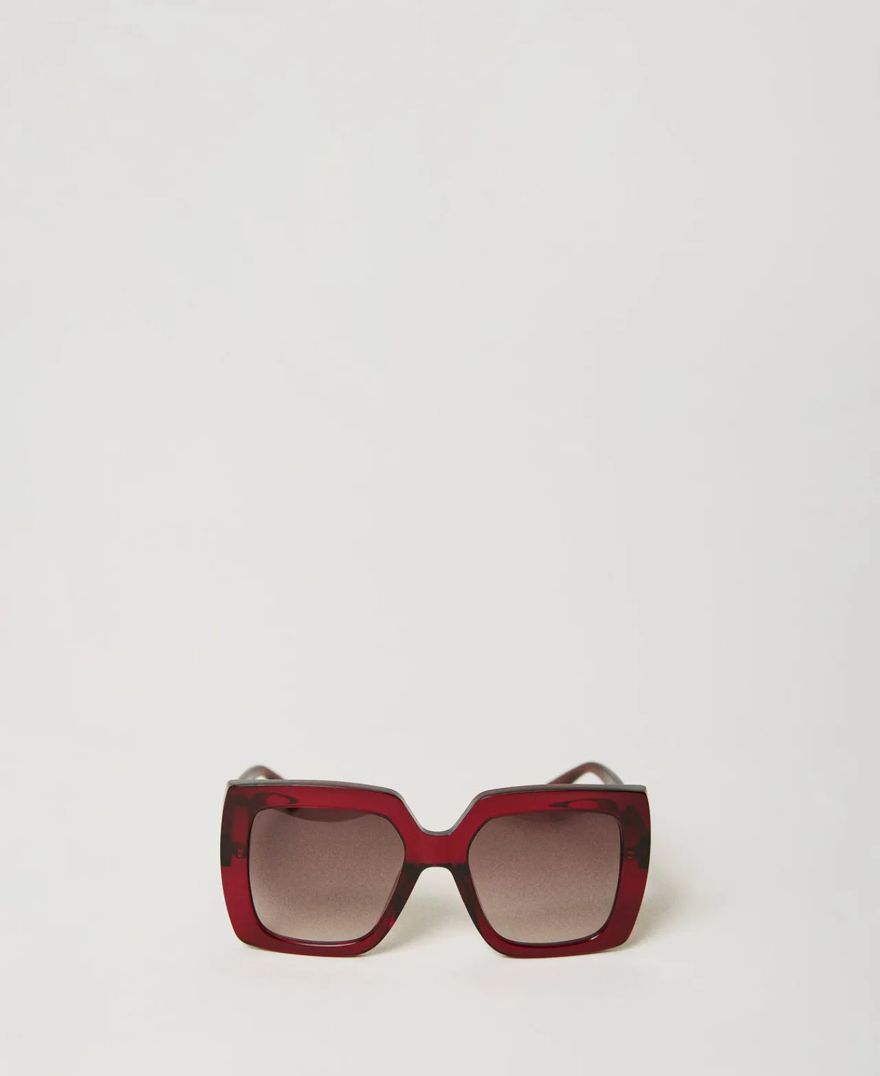 lunettes_de_soleil_carres_0-2.webp Lunettes De Soleil*TWINSET Milano Lunettes De Soleil Carrées Oversize Framboise Brillant Transparent
