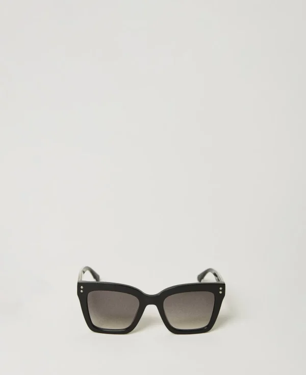 Lunettes De Soleil*TWINSET Milano Lunettes De Soleil Carrées Avec Clous Noir Brillant