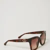 Lunettes De Soleil*TWINSET Milano Lunettes De Soleil Carrées écaille De Tortue Havana Brillant Foncé