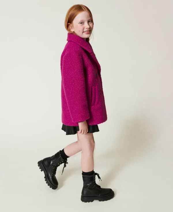 manteau_crois_en_drap_bou_2.webp Blousons Et Manteaux*TWINSET Milano Manteau Croisé En Drap Bouclette Magenta Purple