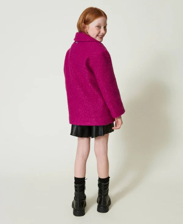 manteau_crois_en_drap_bou_3.webp Blousons Et Manteaux*TWINSET Milano Manteau Croisé En Drap Bouclette Magenta Purple