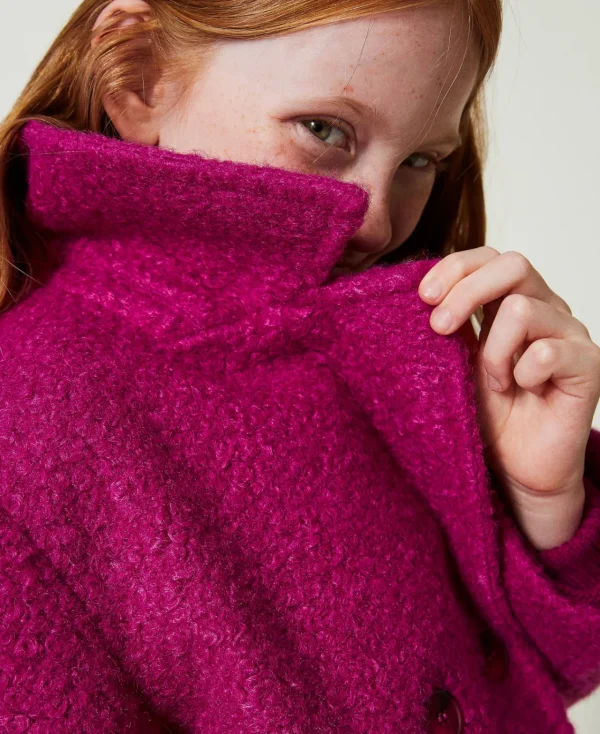 manteau_crois_en_drap_bou_4.webp Blousons Et Manteaux*TWINSET Milano Manteau Croisé En Drap Bouclette Magenta Purple