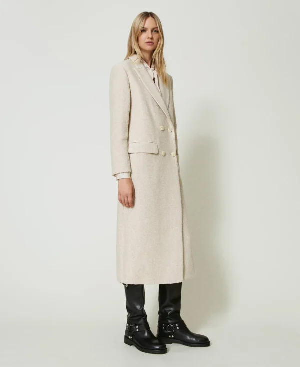 manteau_crois_en_laine_ml_2.webp Manteaux Et Trenchs*TWINSET Milano Manteau Croisé En Laine Mélangée à Chevrons Chevron Neige/Or
