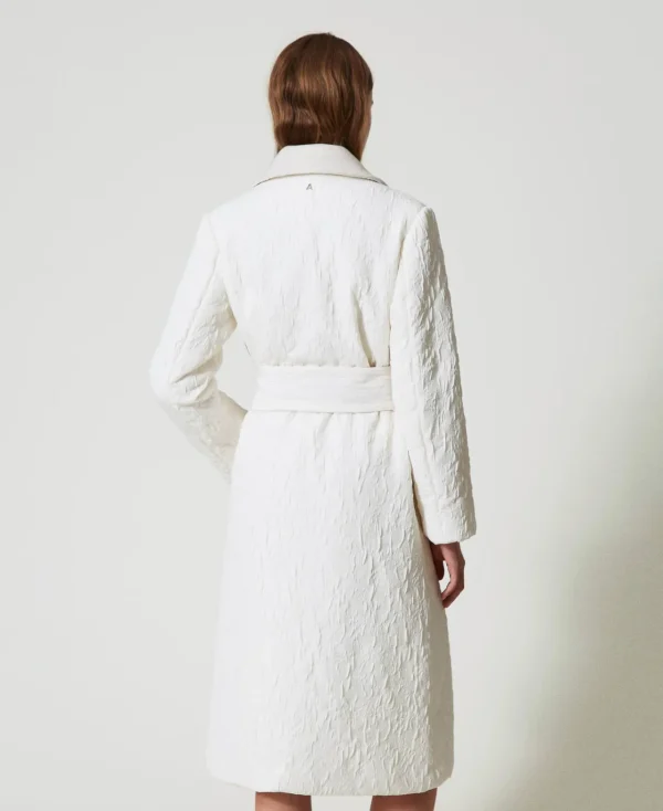 Manteaux Et Trenchs*TWINSET Milano Manteau Croisé Gaufré Off White
