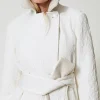 Manteaux Et Trenchs*TWINSET Milano Manteau Croisé Gaufré Off White