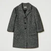 manteau_en_drap__chevrons_1.webp Blousons Et Manteaux*TWINSET Milano Manteau En Drap à Chevrons Jacquard Chevron