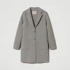 Manteaux Et Trenchs*TWINSET Milano Manteau En Drap Double Avec Sequins Double Rayure Gris Chiné
