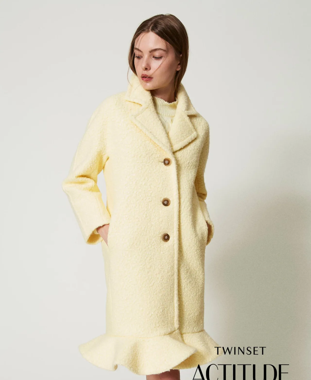 Manteaux Et Trenchs*TWINSET Milano Manteau En Drap Froncé French Vanilla