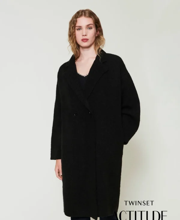 manteau_en_fil_recycl_bou_0.webp Manteaux Et Trenchs*TWINSET Milano Manteau En Fil Recyclé Bouclé Noir