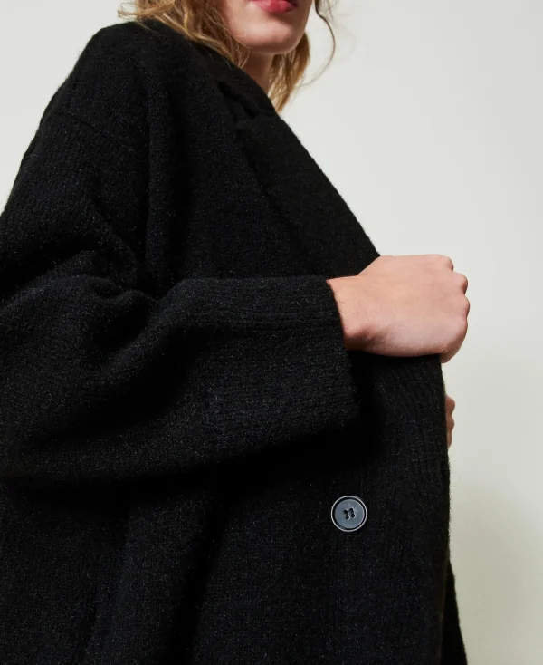 manteau_en_fil_recycl_bou_4.webp Manteaux Et Trenchs*TWINSET Milano Manteau En Fil Recyclé Bouclé Noir